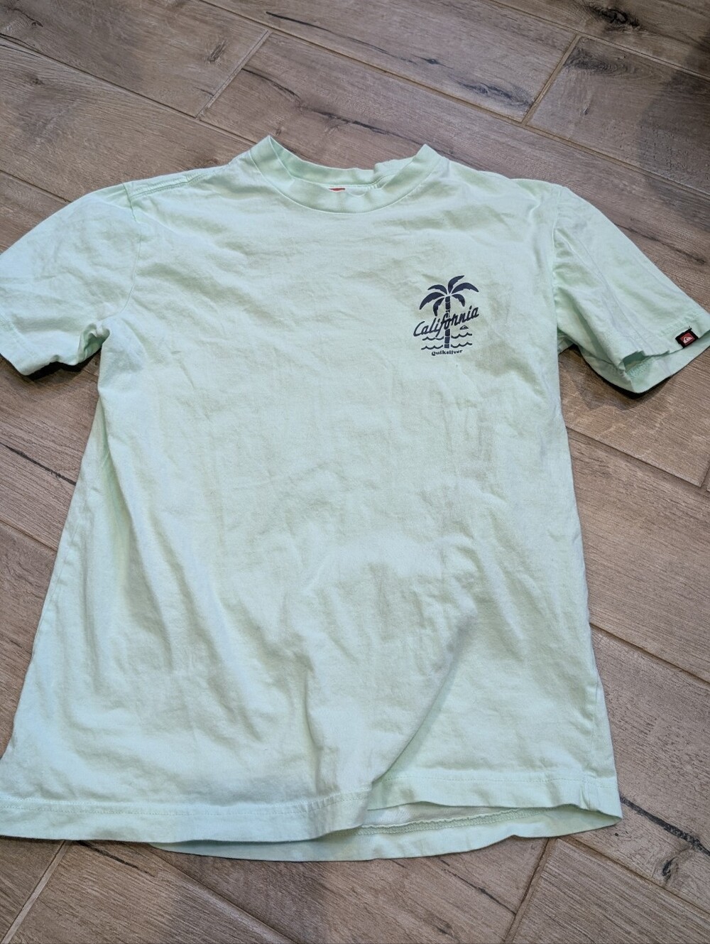 Quiksilver Mint Green California Palm Short Sleeve Tee
